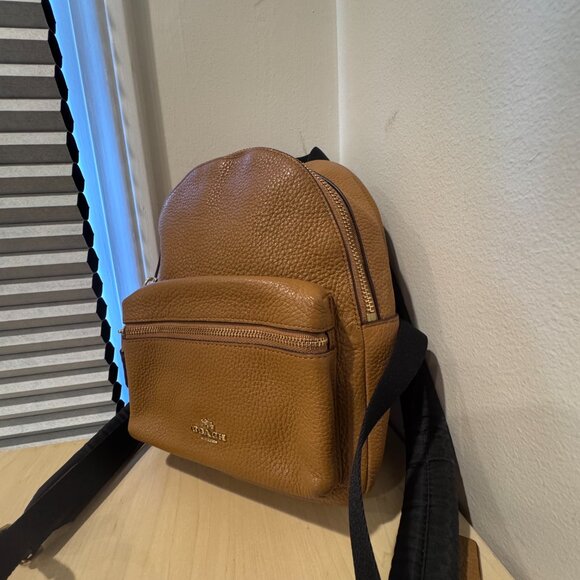 Coach Mini Backpack Camel Brown Leather – Beautiful & Unique! - Picture 2 of 10